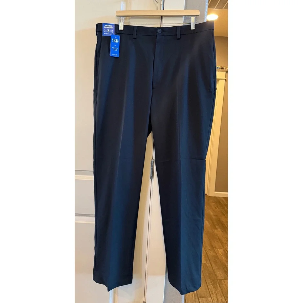 Men's NWT‎ Haggar Cool Right Black Performance Classic Fit Dress Pants 40W X 34L